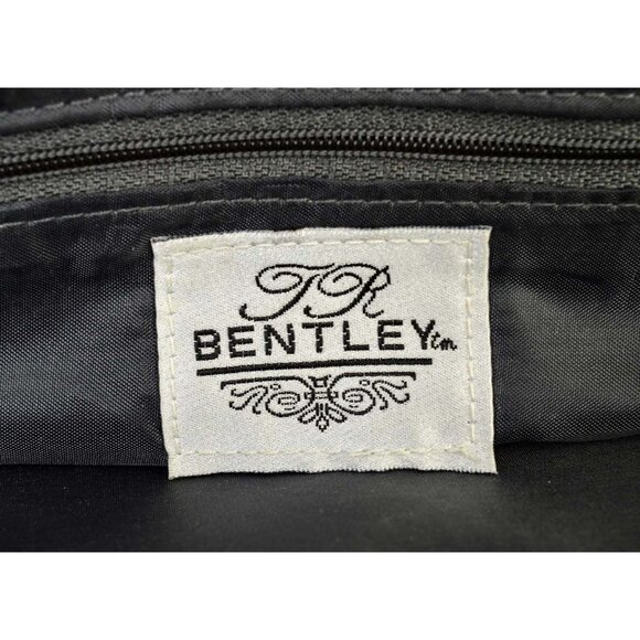 T R Bentley Gray and Black Nylon Canvas Shoulder Bag NICE - Picture 4 of 12